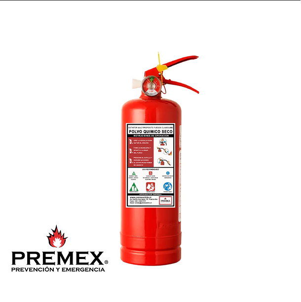EXTINTOR POLVO QUÍMICO SECO (PQS) – 2 KILOS